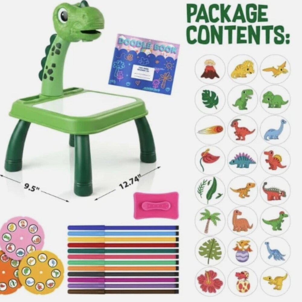 Dinosaur Projection Painting Table, Erasable Doodle Board - Picture 3 of 5